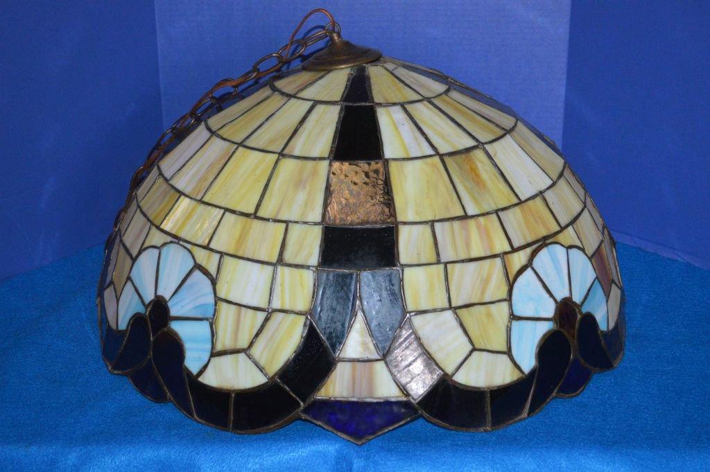 25" TIFFANY STYLE STAINED GLASS CEILING LIGHT,