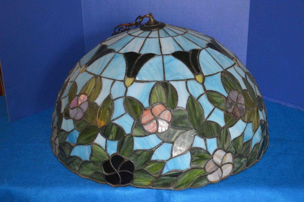 25" TIFFANY STYLE STAINED GLASS CEILING LIGHT,