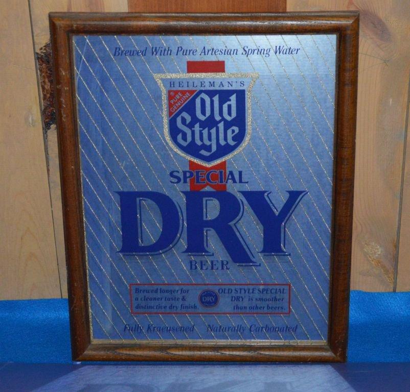 OLD STYLE SPECIAL DRY BEER MIRRORED SIGN,