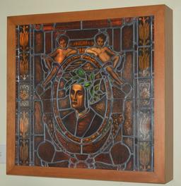 LEADED STAINED GLASS ARTWORK OF DANTE,