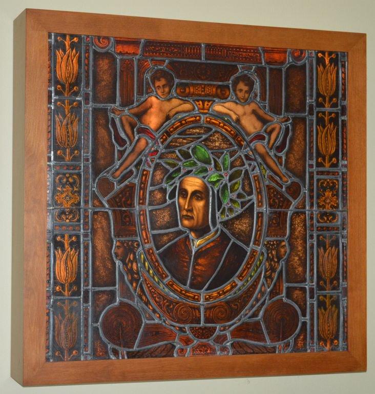 LEADED STAINED GLASS ARTWORK OF DANTE,