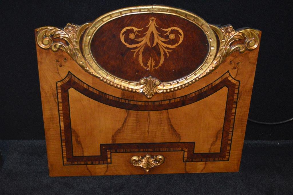 VERY ORNATE EXECUTIVE DESK, BURLED AND INLAYED