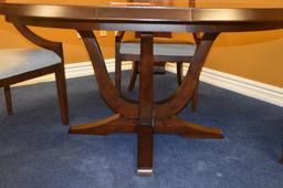 DARK WOOD TABLE, 54", INCLUDES (2) 12" LEAVES WHICH