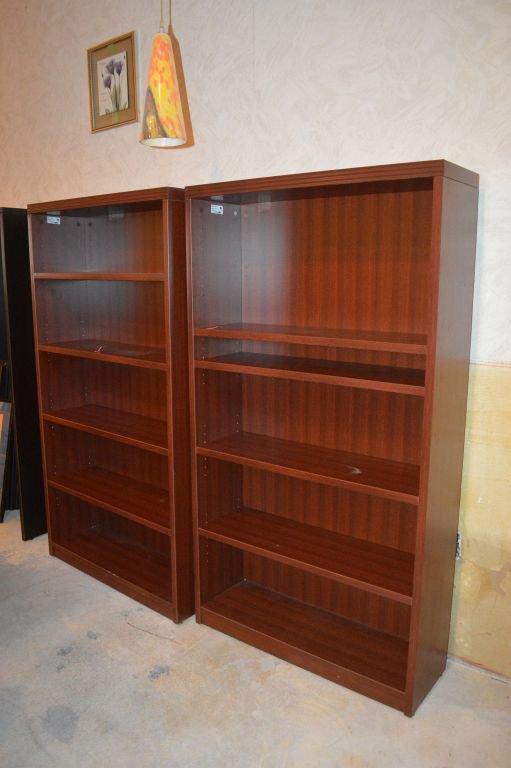 (2) CHERRY WOODGRAIN LAMINATE BOOKCASES,