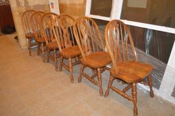 OAK OVAL DINING TABLE WITH (6) MATCHIN  CHAIRS