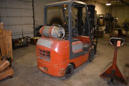 MITSUBISHI RIDE ON FORK TRUCK, MODEL FGC25K1, S/N: