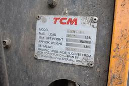 TMC RIDE ON FORK TRUCK, MODEL FCG25-3HL, LP GAS,