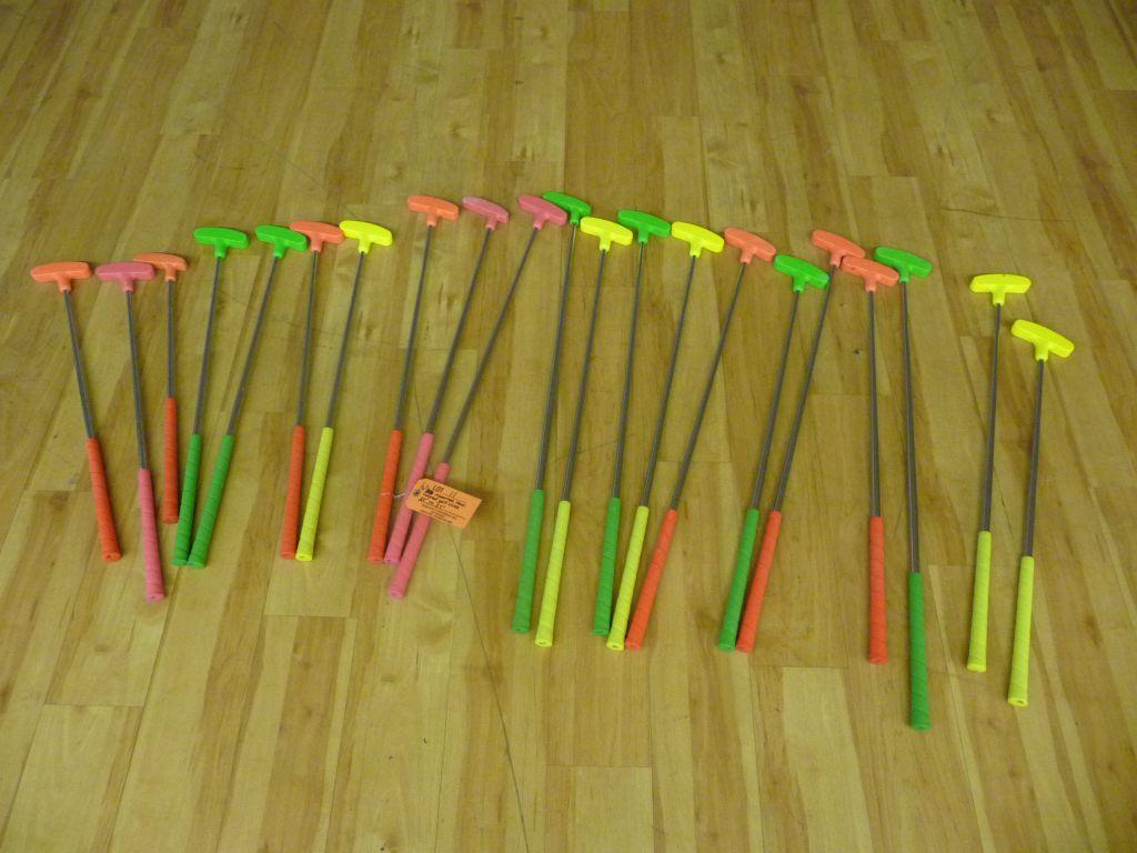 (21) ASSORTED NEON COLORED GOLF CLUBS,