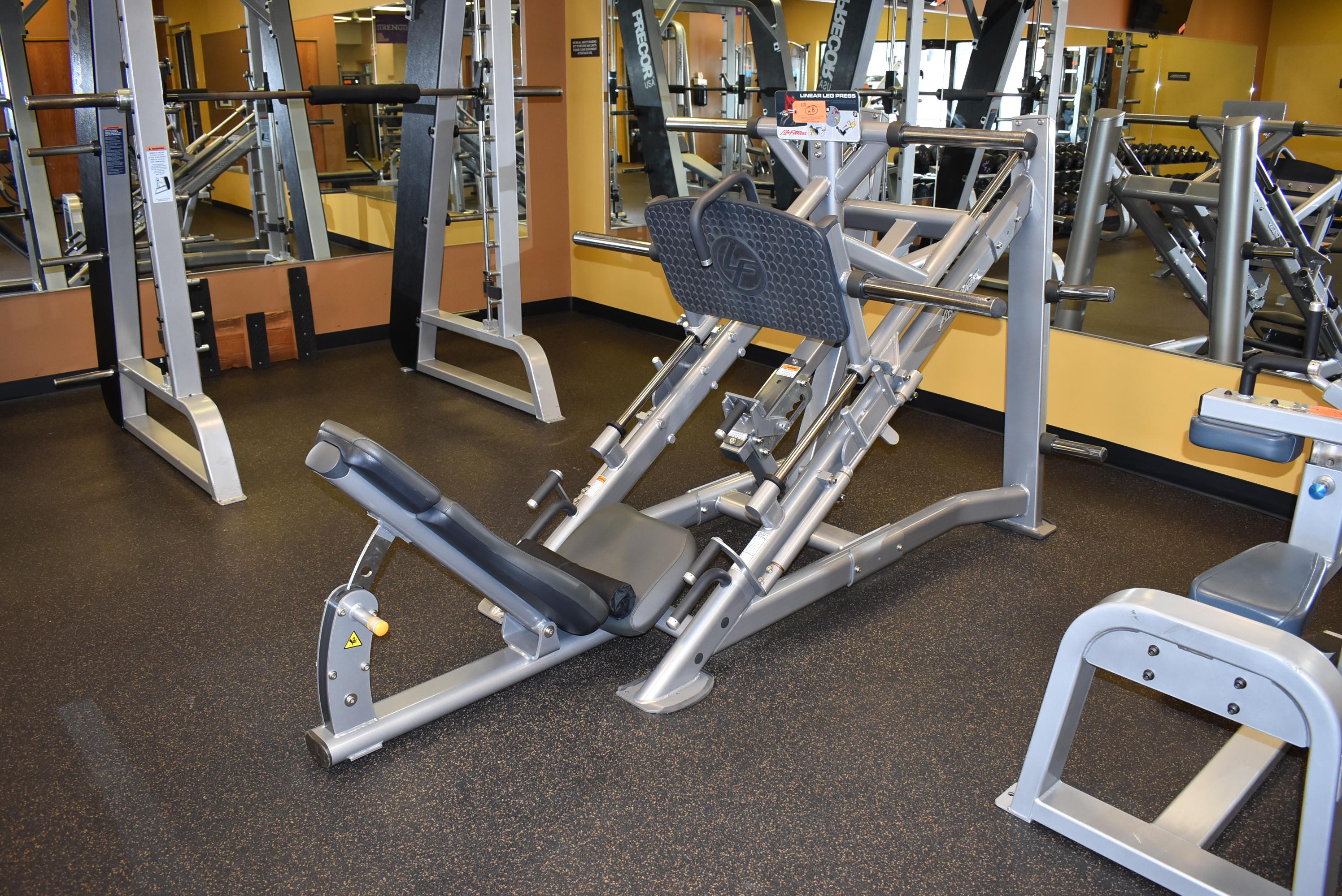 LIFE FITNESS FREE WEIGHT INCLINE LEG PRESS RACK,