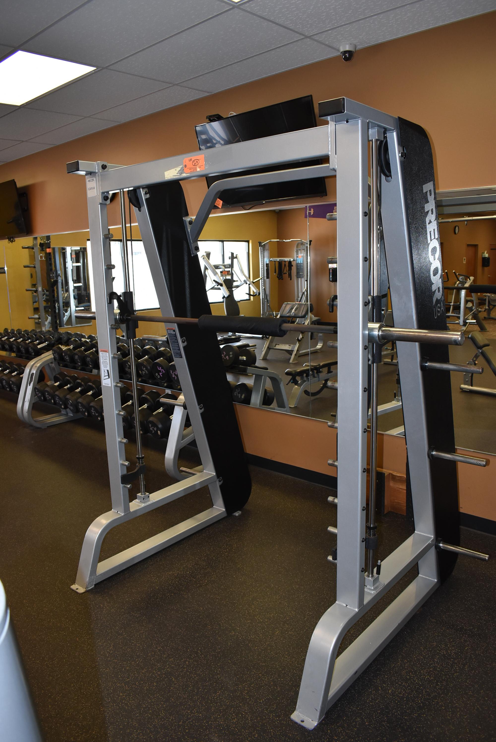 PRECOR FREE WEIGHT/SAFETY SQUAT RACK, MODEL ICARIAN LINE,