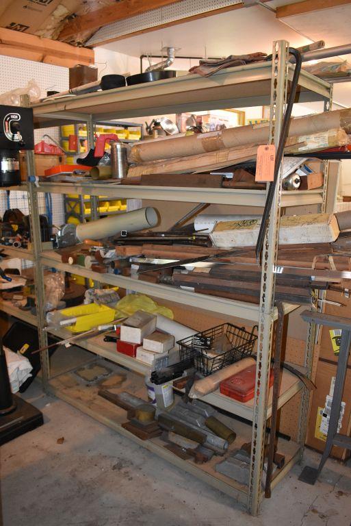 CONTENTS ON SHELVING UNIT: MISC. METAL BAR STOCK,