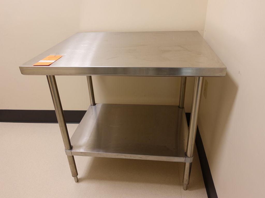 STAINLESS STEEL TABLE, 36"W x 30"D x 35 1/4"H,