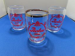 (8) ASSORTED 3" TALL BEER GLASSES