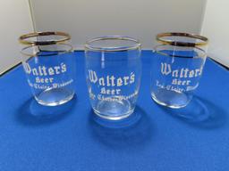 (8) ASSORTED 3" TALL BEER GLASSES