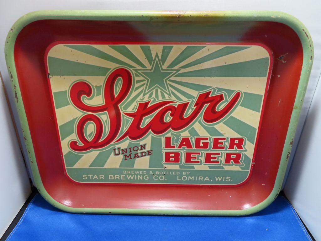 STAR LAGER BEER RECTANGULAR METAL BEER TRAY,