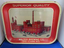 WALTER BREWING CO. RECTANGULAR METAL BEER TRAY,