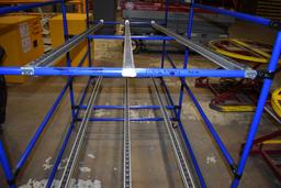 BLUE GRAVITY RACK WITH THREE LEVELS, ON CASTERS,
