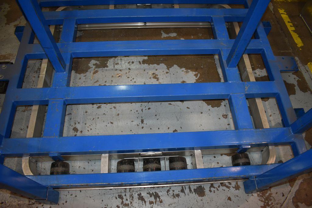 (2) HEAVY DUTY BLUE CARTS ON ROLLERS,