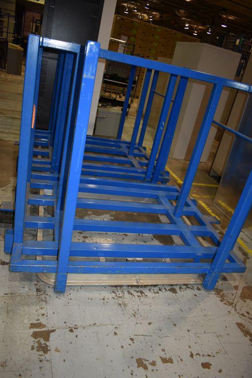 (2) HEAVY DUTY BLUE CARTS ON ROLLERS,