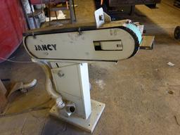 JANCY PEDESTAL TYPE BELT GRINDER, MODEL 75X-2000,