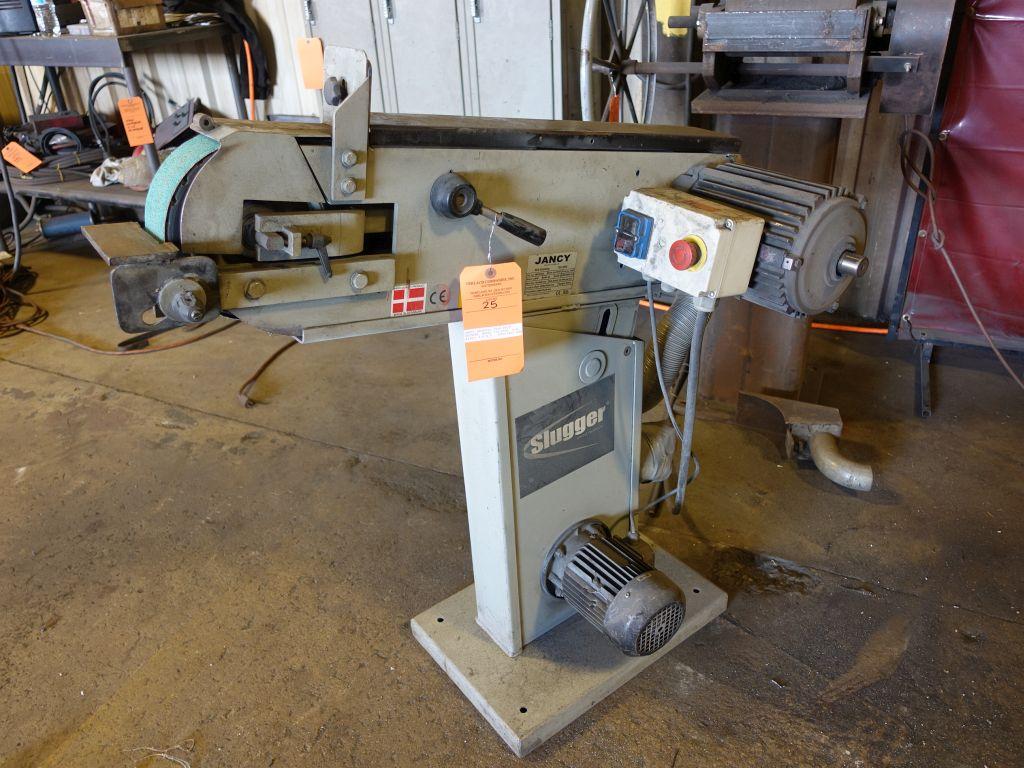 JANCY PEDESTAL TYPE BELT GRINDER, MODEL 75X-2000,