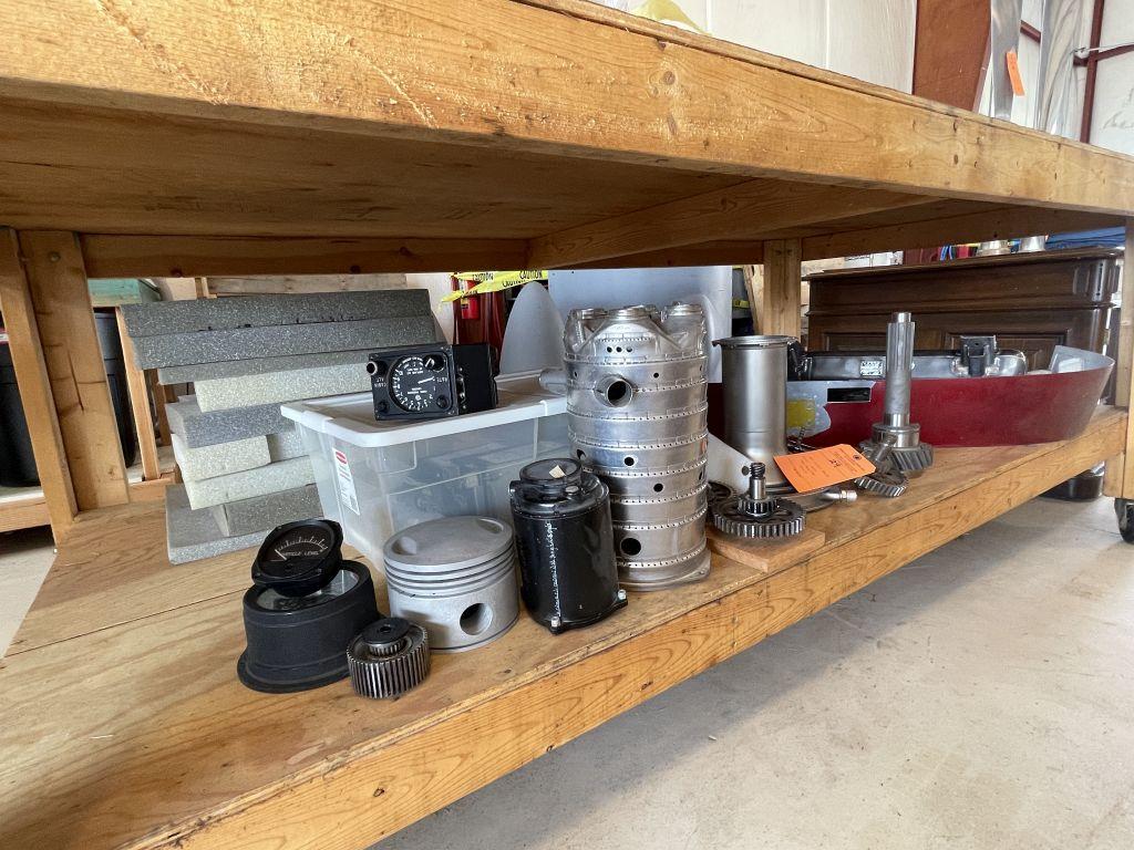 ALL ITEMS ON THIS SHELF, MISC JET HELICOPTER PARTS