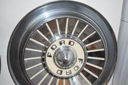 SET OF (4) VINTAGE FORD HUBCAPS, 14"