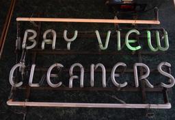 VINTAGE BAYVIEW CLEANERS NEON SIGN