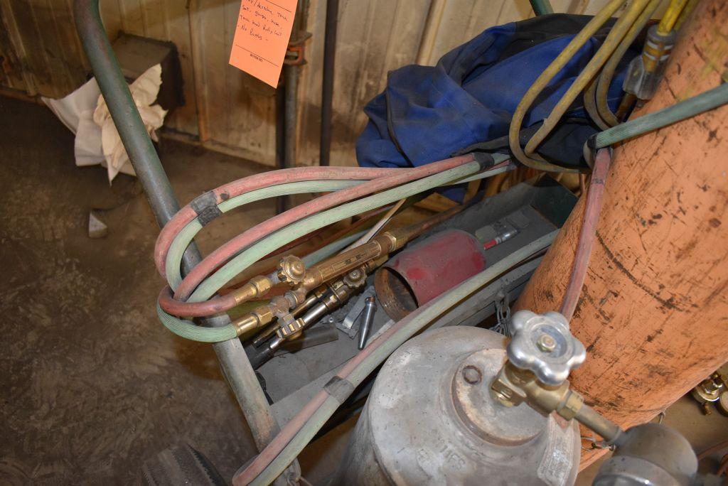 OXY/ACETYLENE TORCH SET, GAUGES, HOSE, TORCH HEAD,