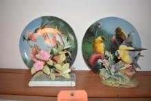(4) ITEMS; "THE GOLDFINCH" PLATE, "THE HUMMINGBIRD" PLATE