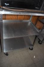 STAINLEE STEEL THREE SHELF SERVING CART WITH