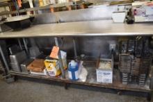 STAINLESS STEEL PREP TABLE, NO CONTENTS, 96"W x 30"D x 36"H,