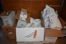 BOXES AND LOOSE PLASTIC UTENSILS, STYROFOAM PLATES,