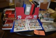 THOUSANDS OF FOREIGN STAMPS - (6) BINDERS AND