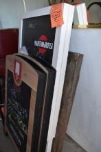 LOT OF (3) A FRAME SANDWICH BOARD, CHALK BOARDS AND