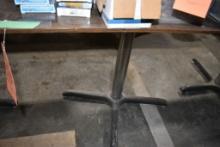 PEDESTAL TABLE WITH WOODGRAIN TOP AND