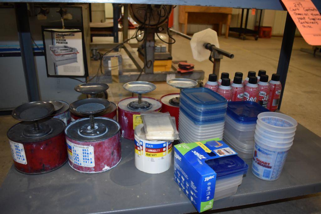 CONTENTS ON CART; CHEMICAL GLOVES, PAINT SUPPLIES,