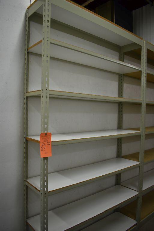 STEEL STORAGE SHELVING UNIT WITH SEVEN SHELVES,