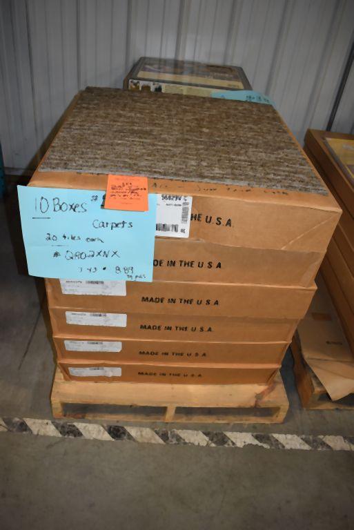 PALLET WITH (10) BOXES OF CARPET TILE - 10 PIECES PER BOX