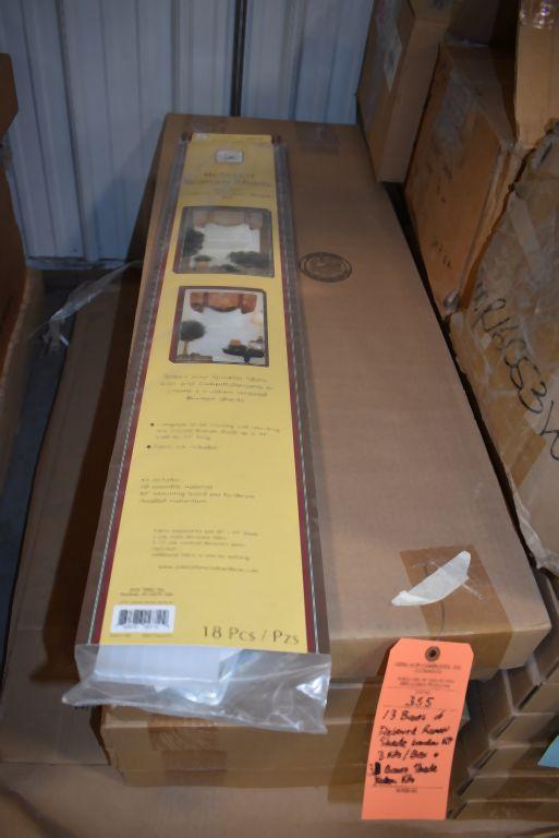 (13) BOXES OF RELAXED ROMAN SHADE WINDOW KITS,