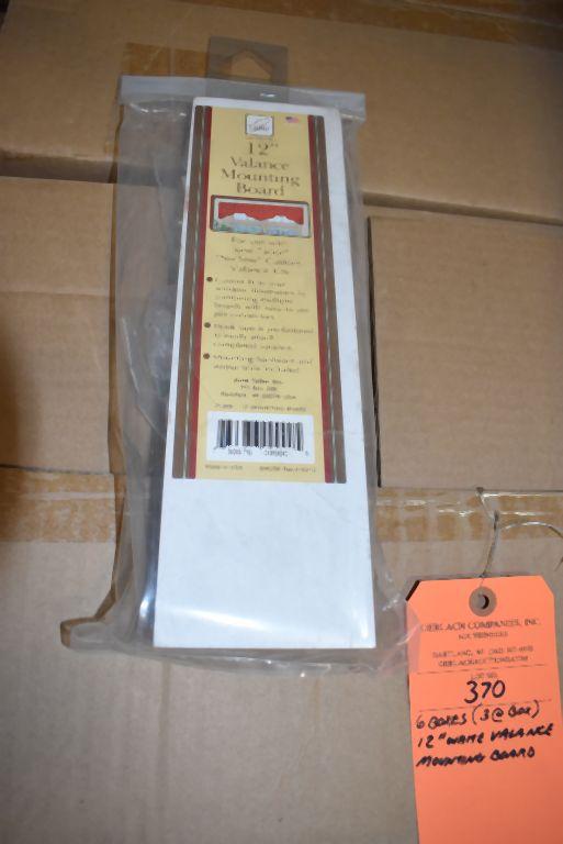 (6) BOXES OF 12" WHITE VALANCE MOUNTING BOARDS