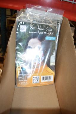 (12)+ BOXES OF SEW YOUR OWN REVERSIBLE FACE MASK KITS,