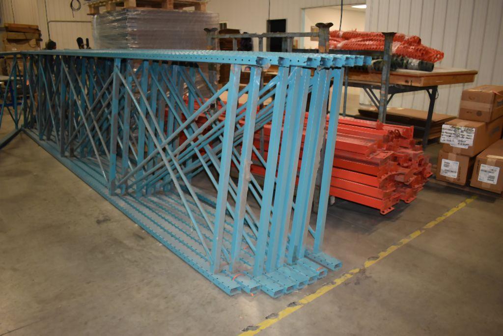 DISASSEMBLED PALLET RACKING; (8) 18' UPRIGHTS, (42)