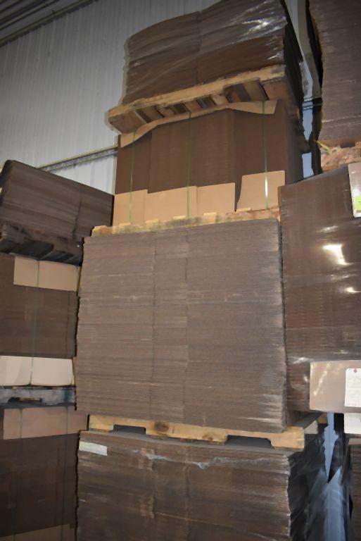 (4) PALLETS OF NEW CARDBOARD BOXES, VARIOUS SIZES,