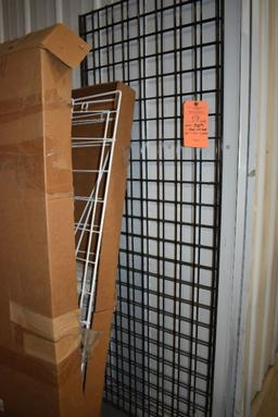 WHITE METAL RACKING IN BOX AND (2) PIECES OF BLACK