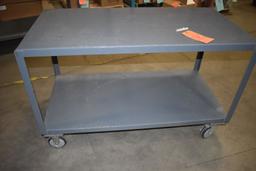 HEAVY DUTY STEEL WORK TABLE WITH 5" CASTERS,