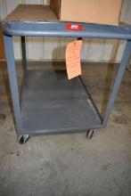 TWO TIER STEEL ROLLING SHOP CART, 36"L x 25"D x 34"H,