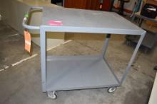 METAL SHOP CART WITH HANDLE AND LOWER SHELF, 2' x 3'