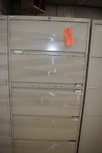 FIVE DRAWER HORIZONTAL FILE CABINET, 30" WIDE x 18"D