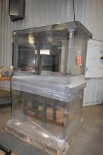 HEAVY DUTY STEEL WORK TABLES WITH DIAMOND PLATE TOPS,